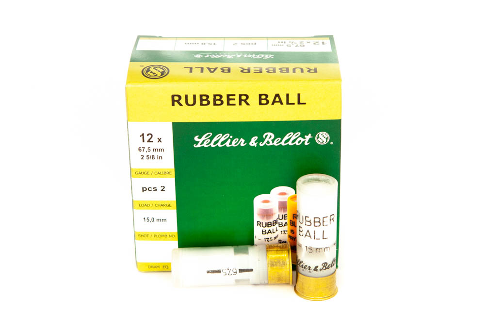 S&B 12/67,5 Rubber Ball 15mm mit 2 Kugeln S&B 12/67,5 Rubber Ball 15mm mit 2 Kugeln