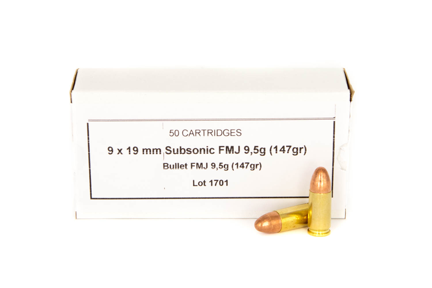PPU 9mm Para Subsonic 147grs 9 PPU 9mm Para Subsonic 147grs 9